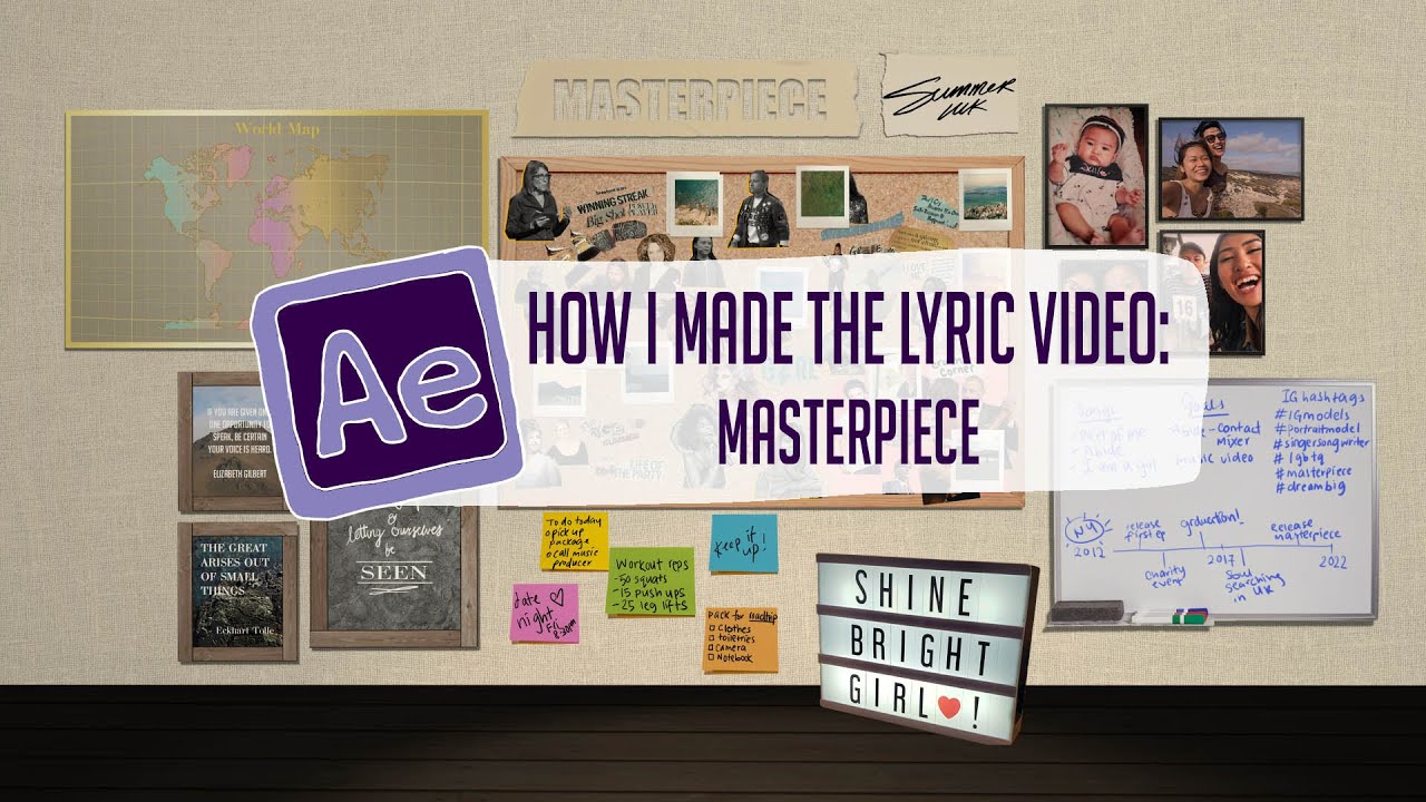 The Making of MASTERPIECE lyric video Summer Luk After Effects