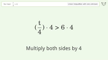 Solving Linear Inequalities: t/4 is Greater Than 6
