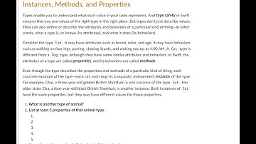 AP CSP Swift - 5.01.1 - Organizing Data - Instances, Methods, and Properties - Introduction