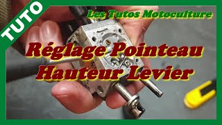 Réglage pointeau hauteur levier carburateur Zama Walbro 2 temps