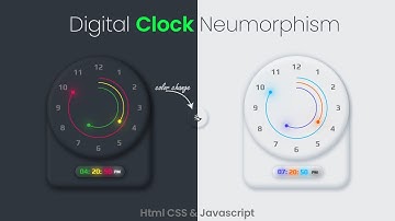 Neumorphism Digital Clock Using Html Css And Javascript | Amazing Digital Clock Neumorphism Effect