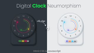 Neumorphism Digital Clock Using Html Css And Javascript | Amazing Digital Clock Neumorphism Effect screenshot 5