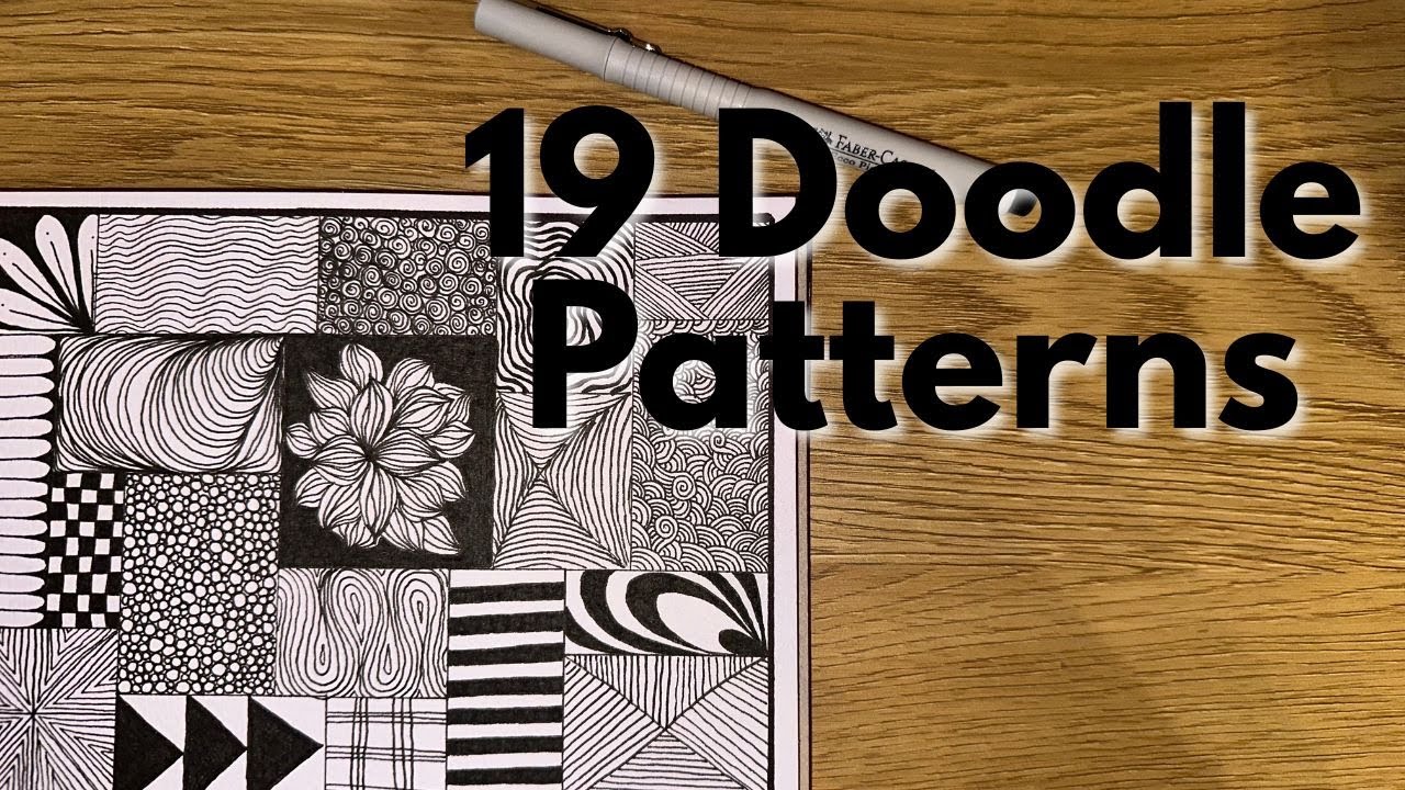 Watch me drawing zentangle 19 patterns | Doodle Drawing Tutorial