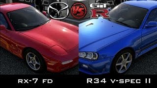Forza 5 - Mazda RX-7 FD vs R34 Nissan Skyline GT-R V-Spec II
