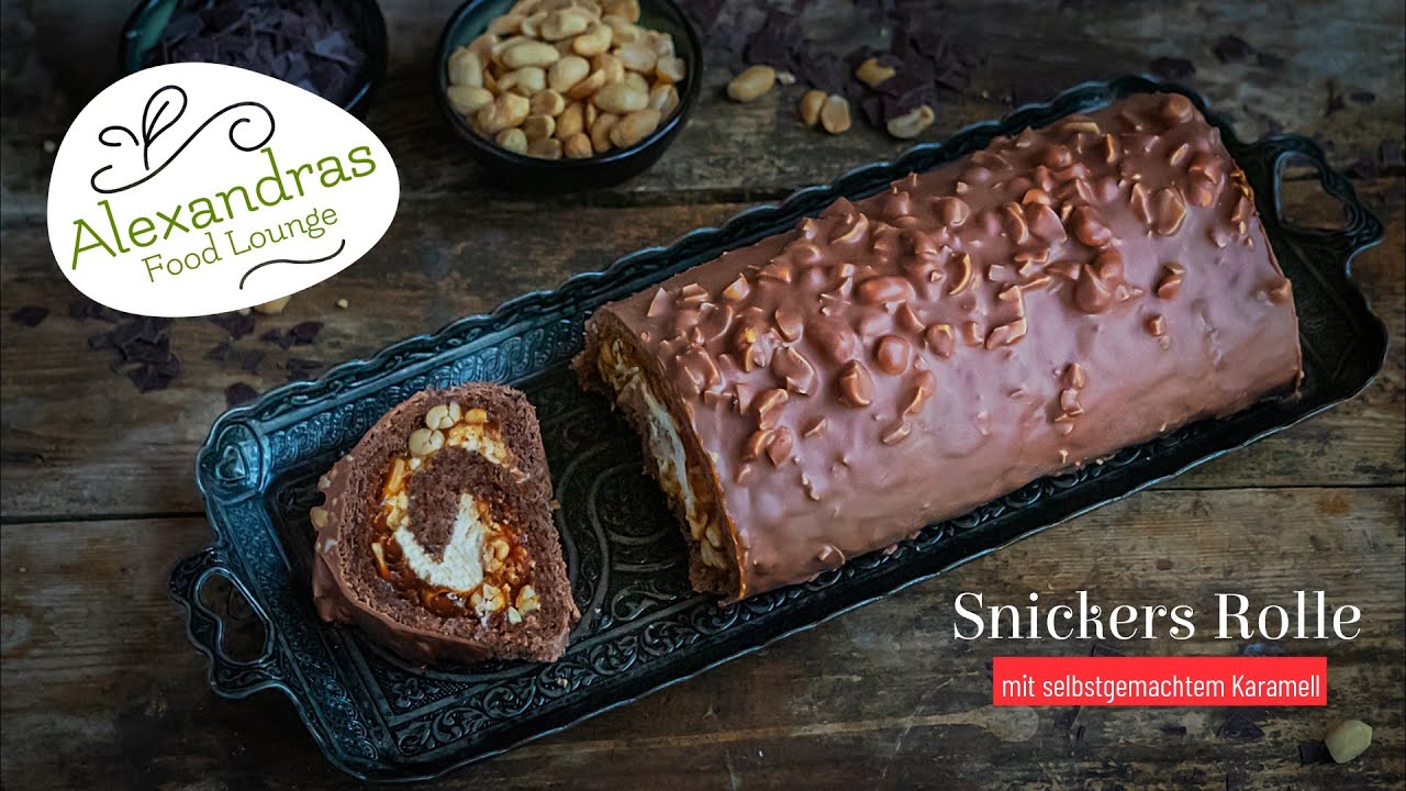 Karamell Biskuitrolle/Schmeckt fast wie Snickers#biskuitrolle#snickersrolle#karamellrolle
