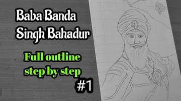 How to draw Baba Banda Singh Bahadur (full outline) #bababandasinghbahadur #punjab #sketching #art