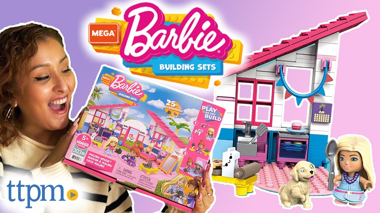 Mega Construx Barbie Multipack Casa de Malibú con otros set de juego con muñecas con bloques de construcción y accesorios de juguete Mattel HBF32 