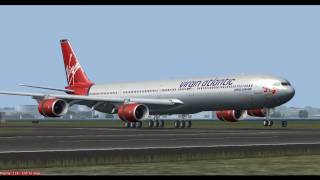 [FS2004 HD] Virgin Atlantic A340-642 Landing at Boston Logan Rwy 15R