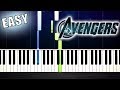 The Avengers - Theme Song - EASY Piano Tutorial by PlutaX