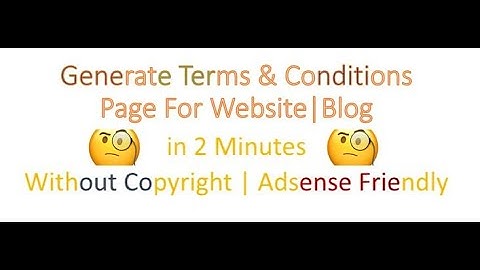 How to generate Terms & Condition Page for Blog Without Copyright | Website in 2 Minutes