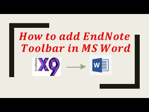 #Endnote  How to add EndNote Toolbar in Ms Word