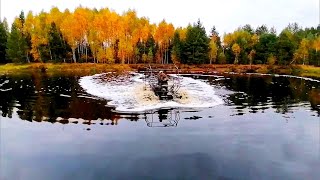 Вездеход на раме уаз, испытание на воде.