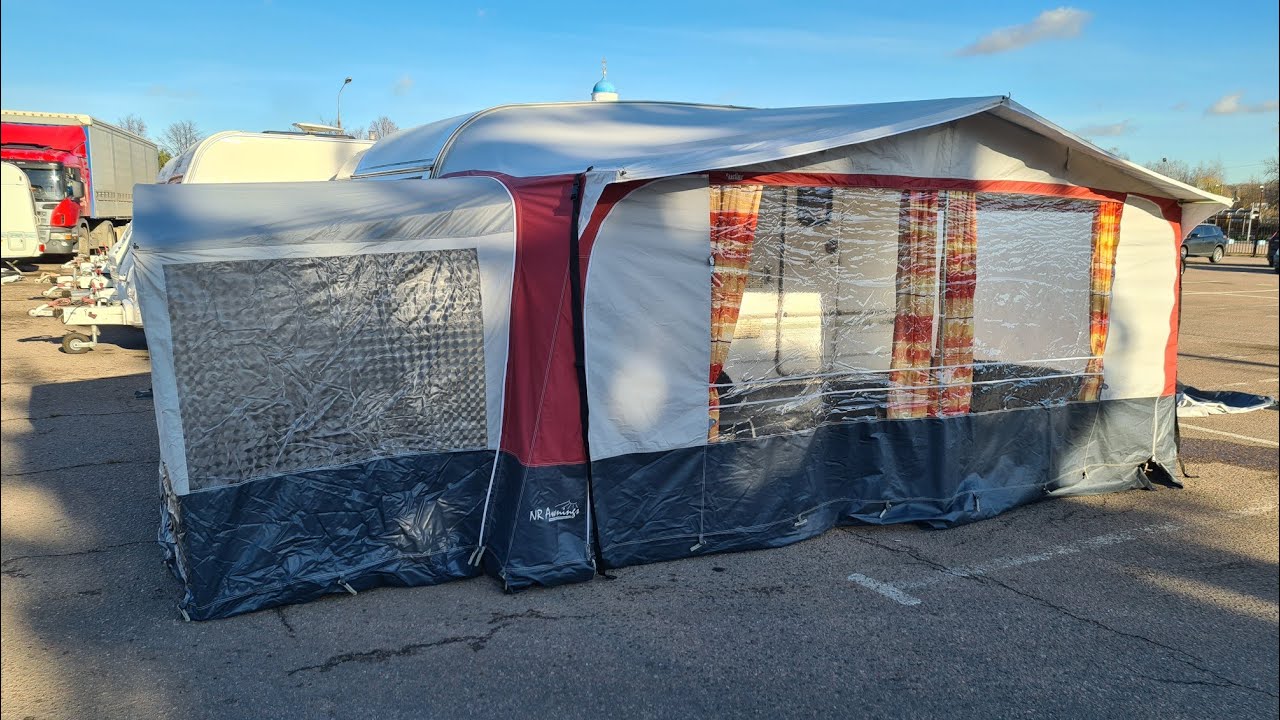 Палатка ⛺ Тент для Прицеп Дача Караван Трейлер Автодом 800-825 см - YouTube