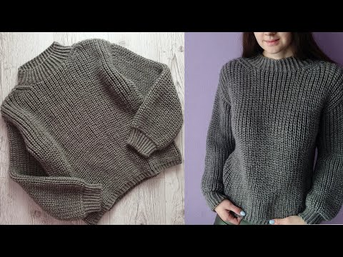 Женский свитер спицами английской резинкой схемы с описаниями