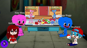 FNF Characters and Huggy Wuggy & Kissy Missy react to Poppy Playtime memes Part 3!