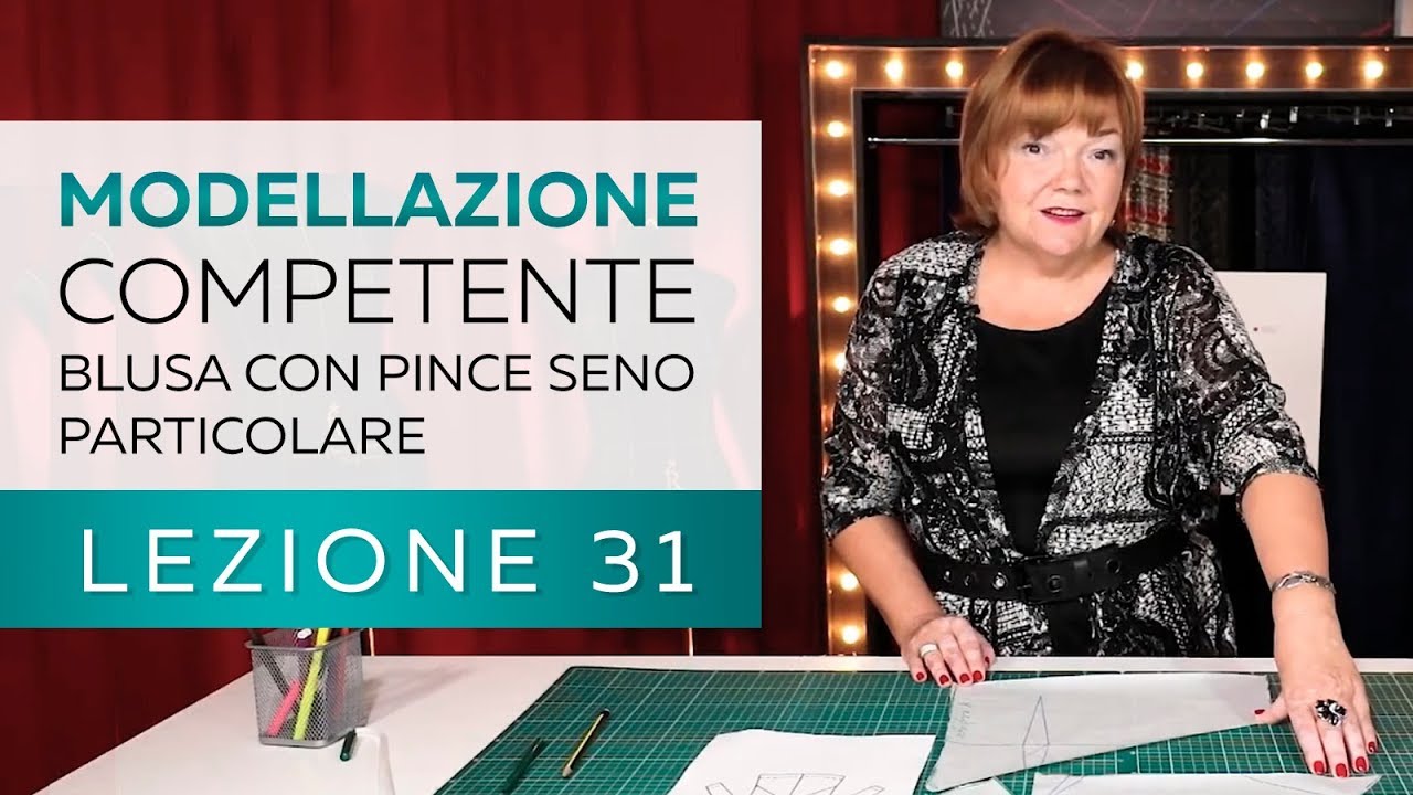 Modellazione competente. Modellazione blusa con pince seno particolare. Lezione 31