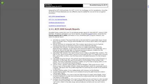 Stonefield Query - Sample Reports