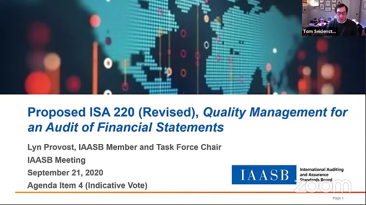 September 2020 IAASB Quarterly Meeting Monday (2) Session 2 (ISA 220 (Revised))