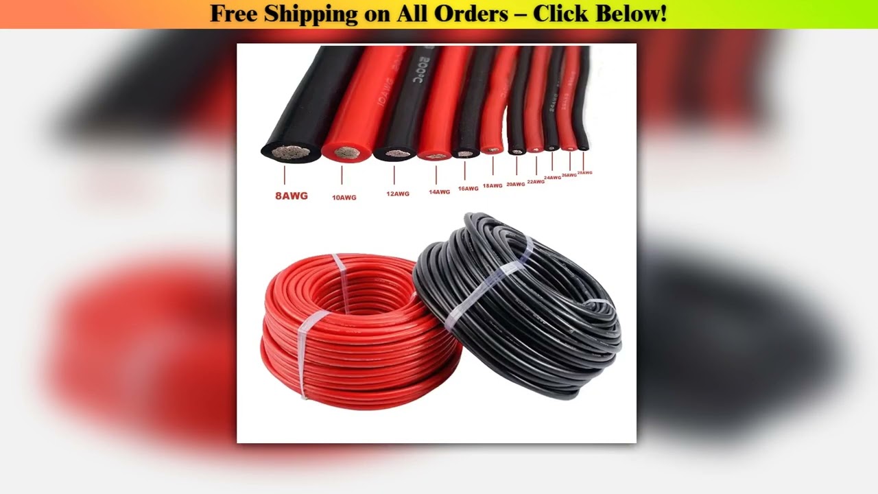 Super Soft Silicone Wire 8 10 12 14 16 18 20 22 24 26 28 AWG Heat Resistant Wire Red Black For Car