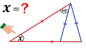 Can you find the angle X? | Two isosceles triangles | [Step-by-step explanation]