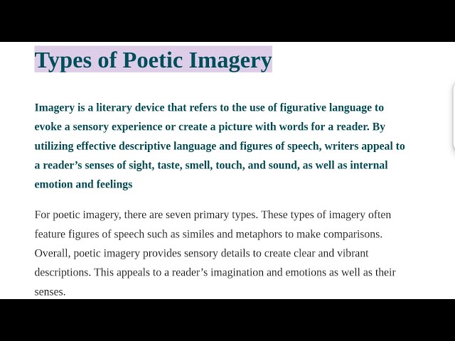 What Does Imagery Mean In Poetry Exlestry - Infoupdate.org