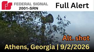 [ALT. SHOT] Federal Signal 2001-SRN (4th gen) - Alert | Athens, GA siren test | September 2, 2026