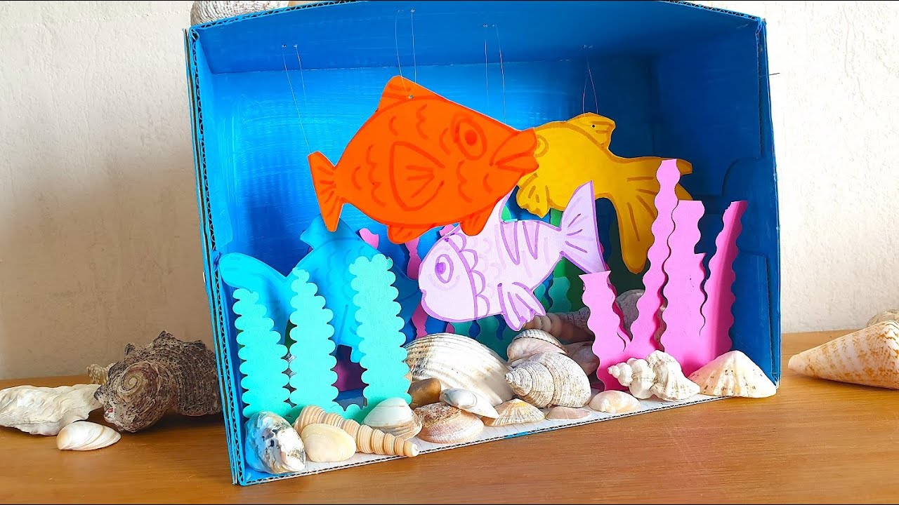 DIY été Fabriquer un aquarium 3D avec une boîte à chaussures
