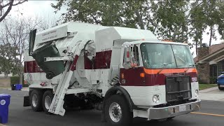 Burrtec Waste Industries - Repainted Autocar WX64 Amrep on yard waste.