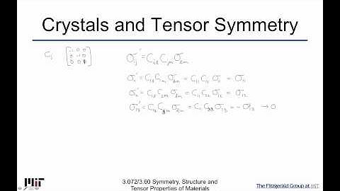 Symmetry Structure and Tensor Properties of Materials Lecture 75