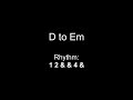 Key of G - D to Em - Rhythm 1 2 &amp; &amp; 4 &amp;