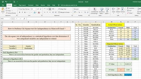 How to Perform Chi Square Test of Independence in Excel?