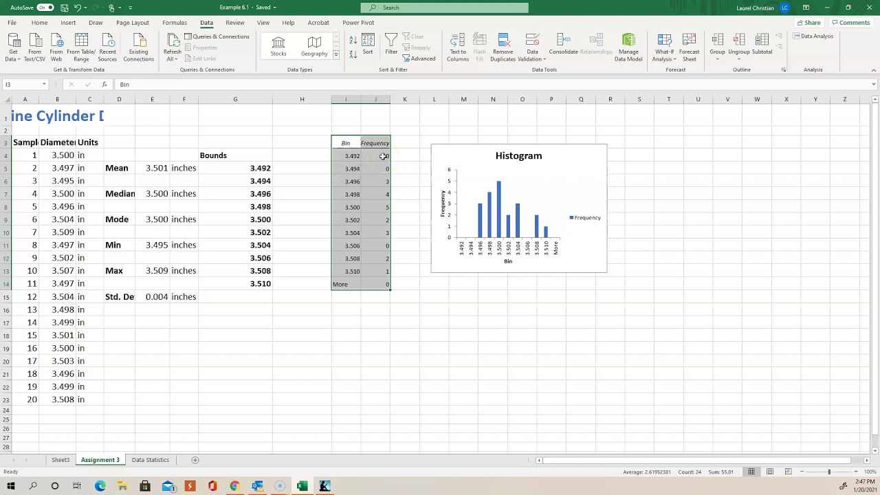 Assignment 4: Example 6.3 Histogram - YouTube