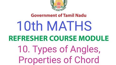 10th Maths Refresher Course | Topic 10 - Types of triangle,  Parts of a circle, Properties of Chords