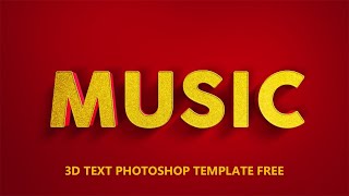 MUSIC 3D Text Editable Photoshop | FREE PSD Style 125