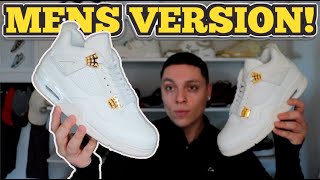 Mens Edition! Air Jordan 4 Gold Metallic (Review) + ON FOOT - YouTube