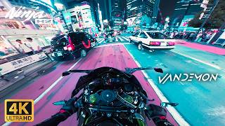 Kawasaki Ninja H2 with Vandemon Full Exhaust System | Tokyo Neon Night Ride 12 | Pure Sound [POV/4K]