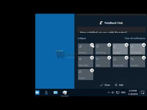Customize Action Center Buttons in Windows 10 b18277+