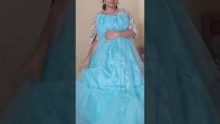 easiest sky blue net fabric gown |outfit from scratch | photoshoot gown