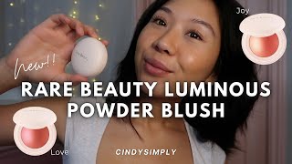 NEW Rare Beauty Soft Pinch Luminous Powder Blush | Swatches and Try-on | cindysimply