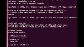 MySQL Tutorial from Terminal 8/27: Showing Structure of Tables
