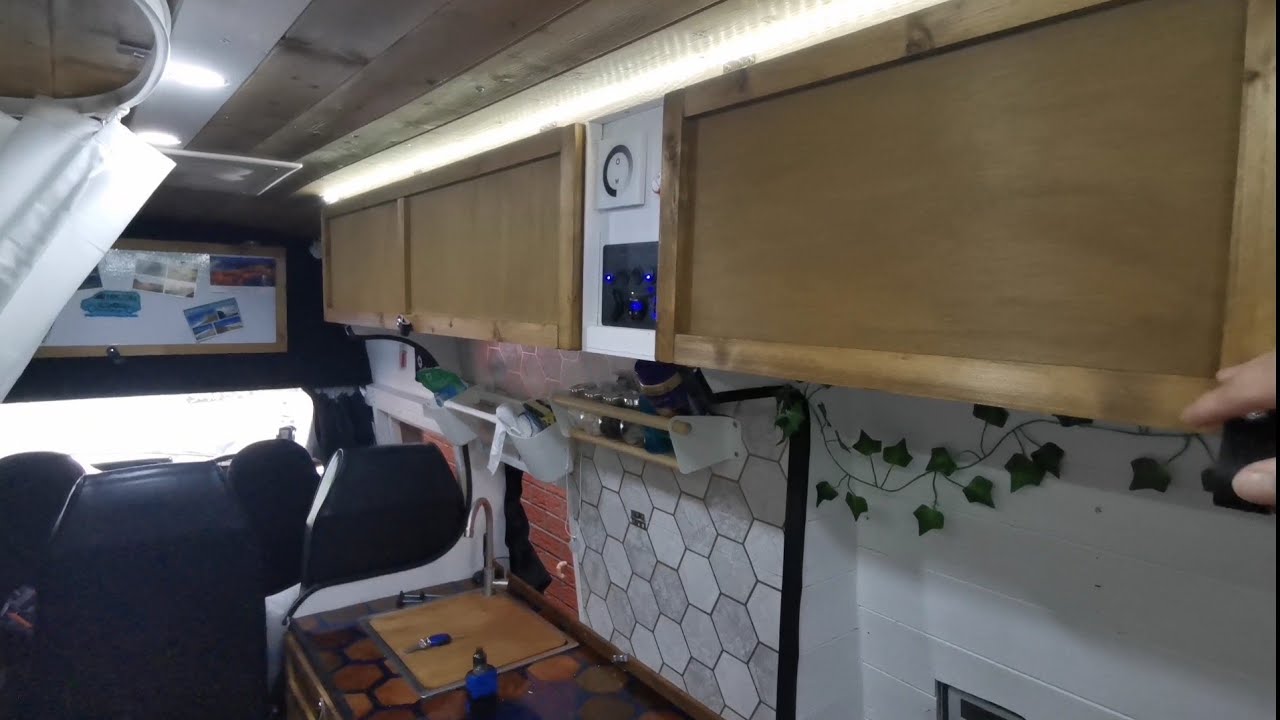 making simple overhead cupboards. campervan storage camper conversion