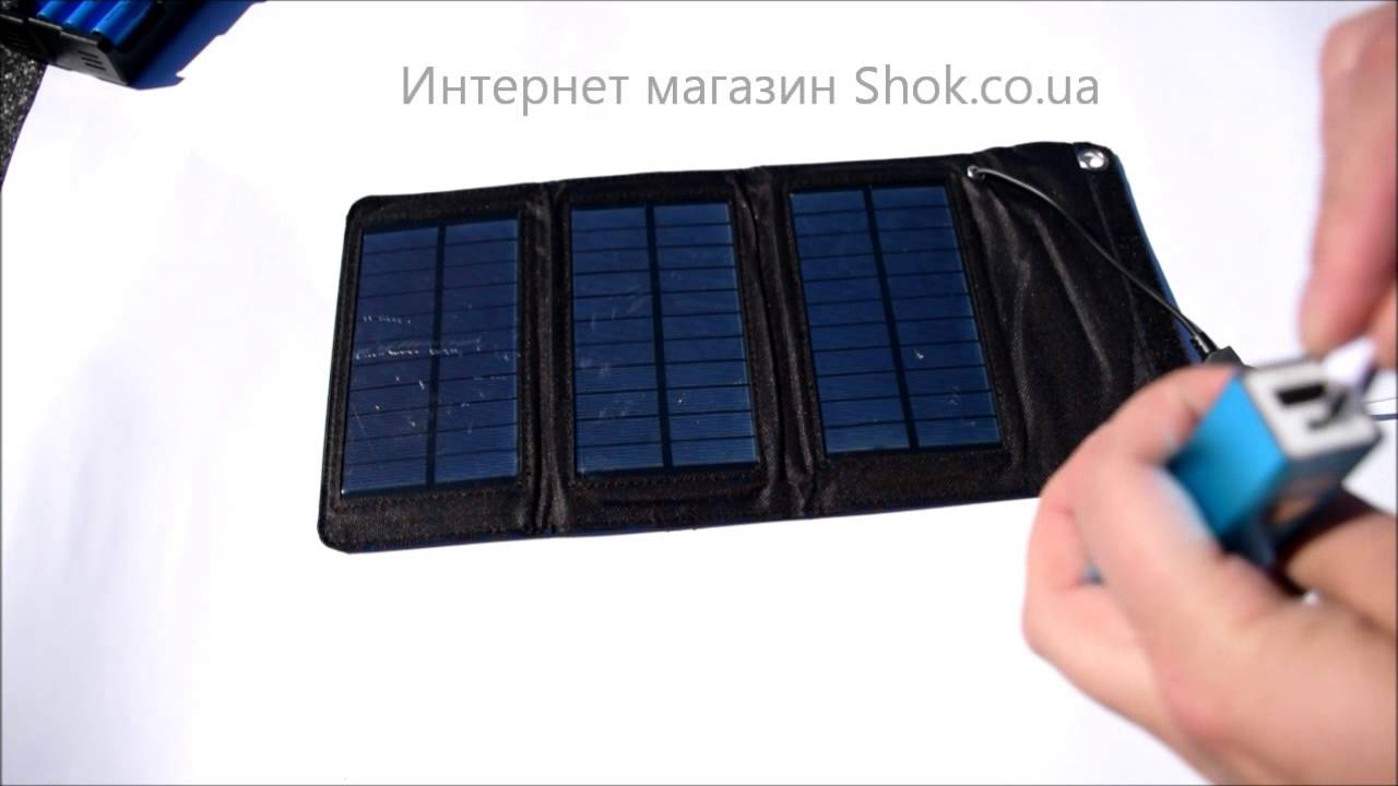 Зарядка для телефона на солнечных батареях Solar Power SP-5,5 5W - YouTube