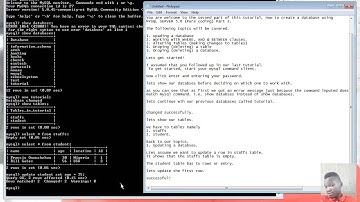 How to create a database using MYSQL SERVER 5 0 Pure coding Part 2