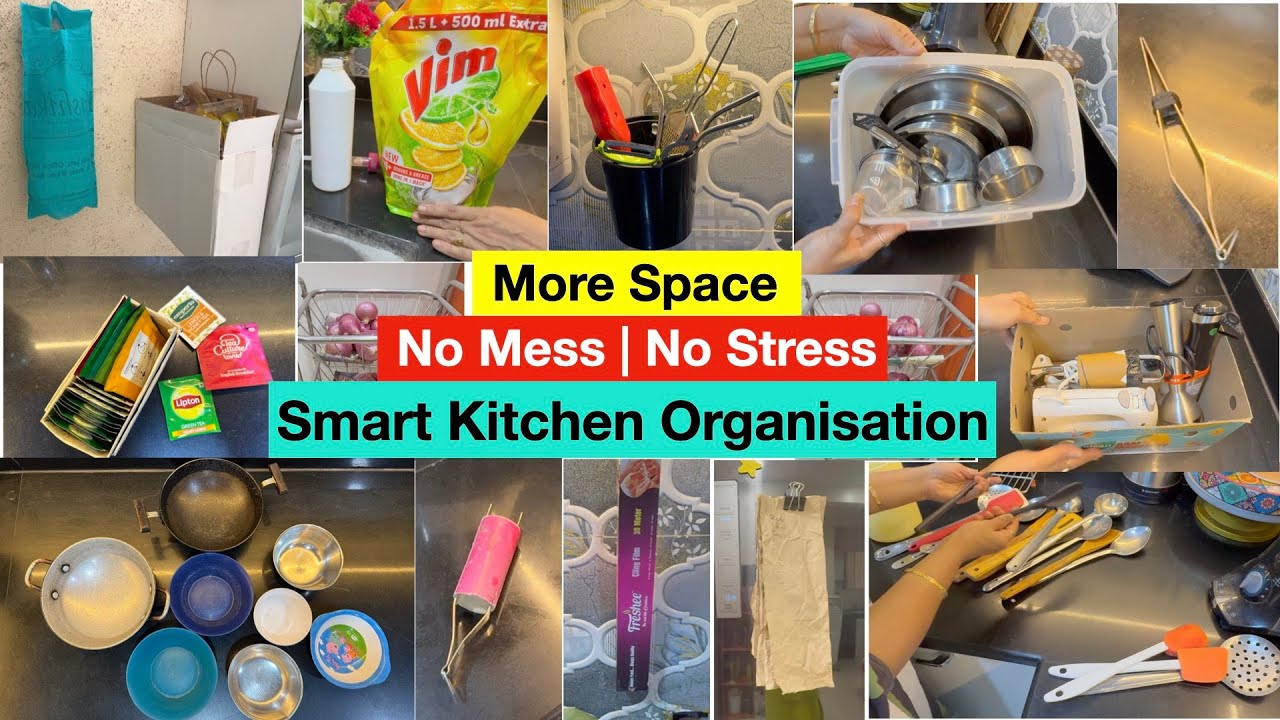 Smart Kitchen = More Space, No Mess, No Stress  - Time/Space/Money Saving Kitchen Organisation Ideas