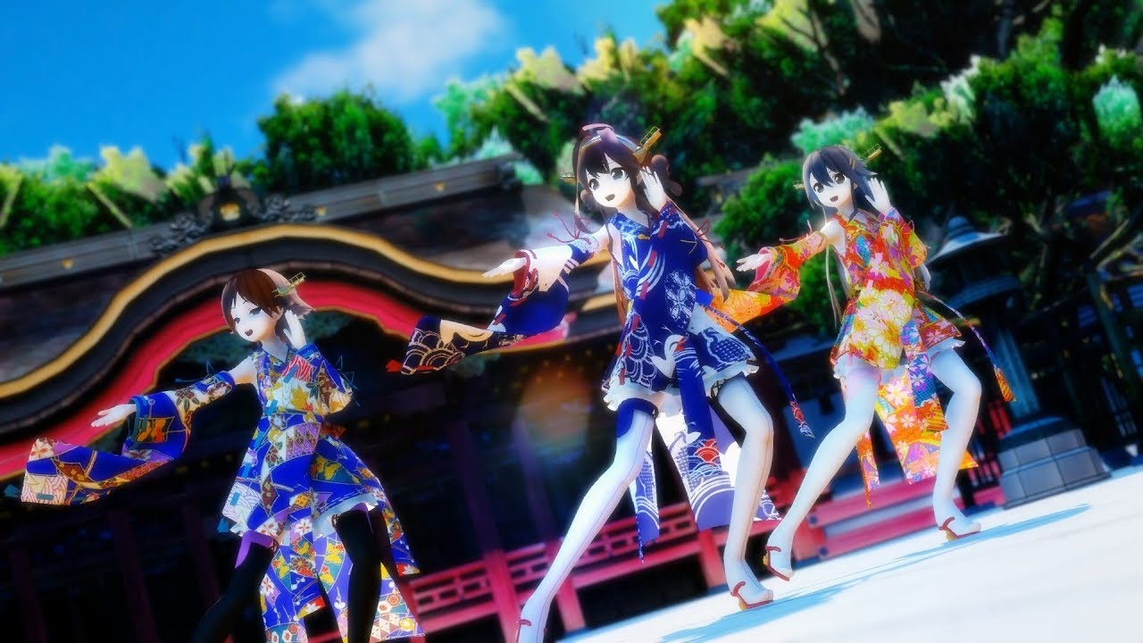 【MMD艦これ】金剛姉妹が初詣で桃源恋歌