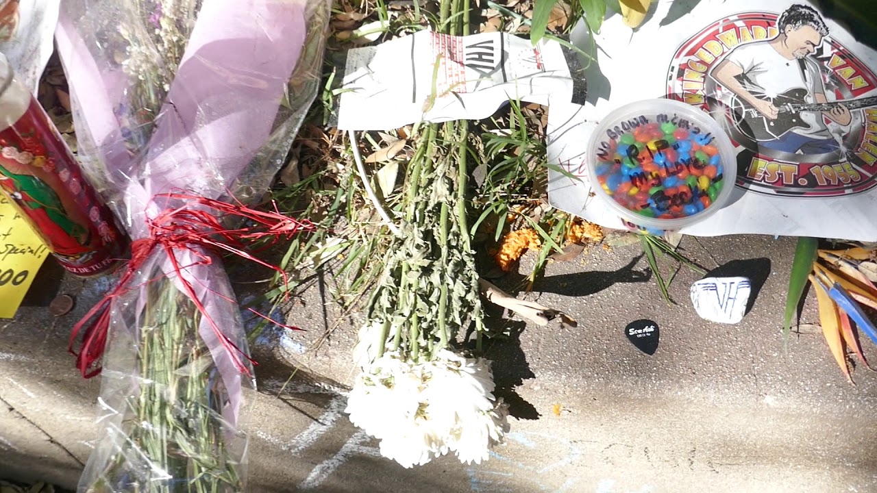 Musician Eddie Van Halen Childhood Home Memorial Tribute Pasadena