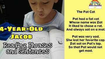 How to Teach Children to Read | 4-Year-Old Jacob Reading Phrases and Sentences