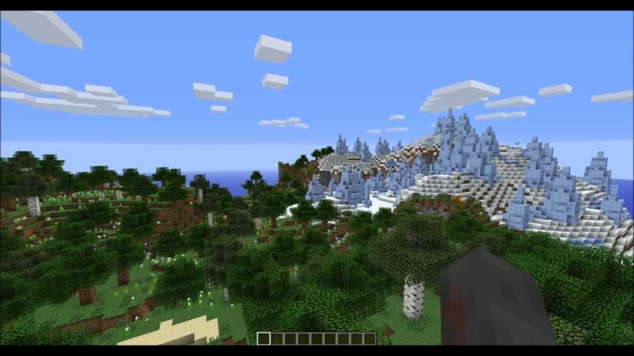 Most Beautiful Minecraft 1.7 Seed! Ice Spike and Flowered Forest Spawn