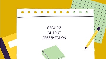 VIDEO OUTPUT NO. 3 GROUP 3