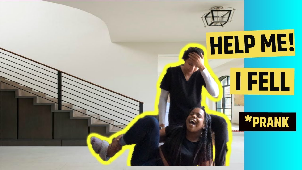 FALLING DOWN THE STAIRS PRANK ON GIRLFRIEND *NO REACTION* - YouTube